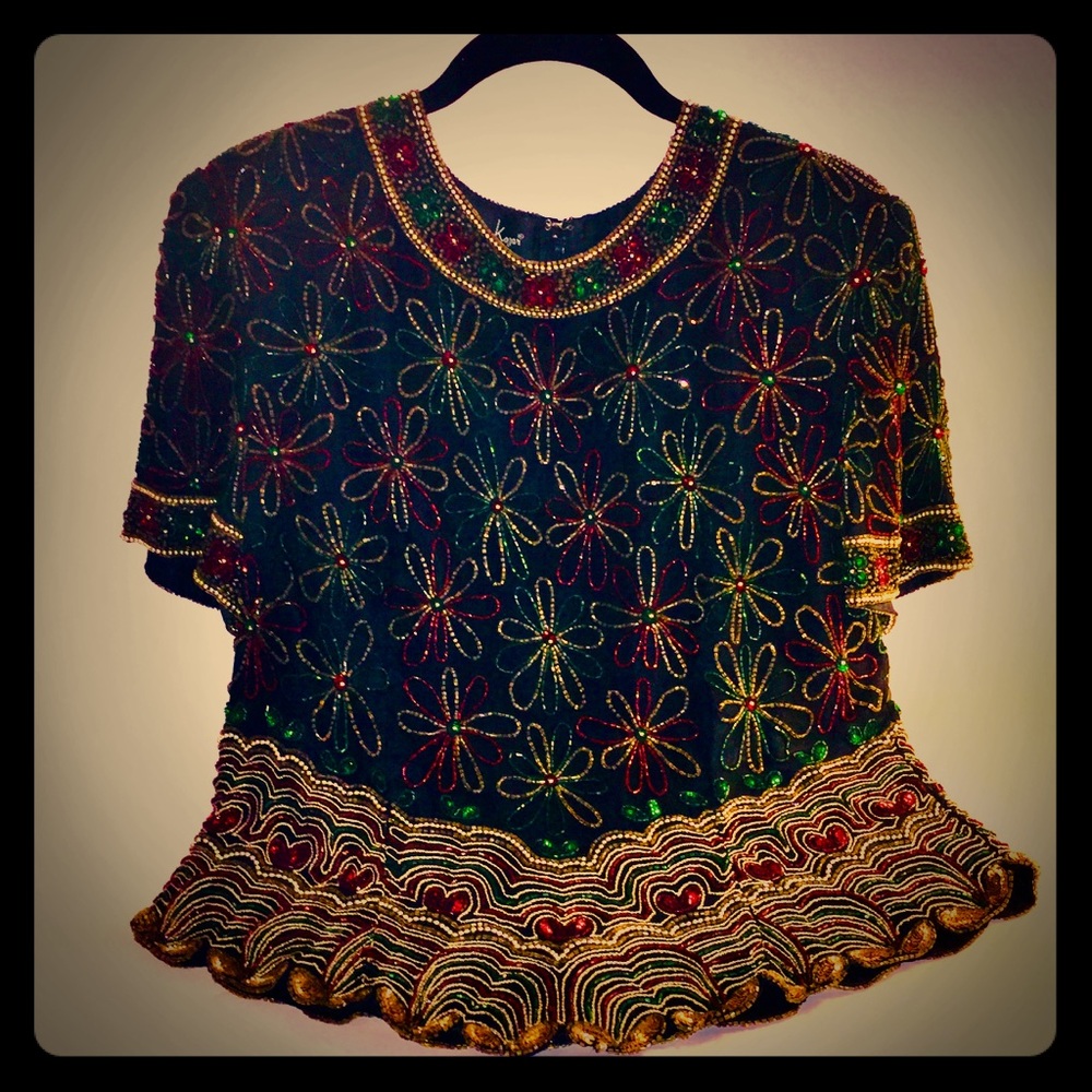 Laurence Kazar - Vintage 🕰 beaded top